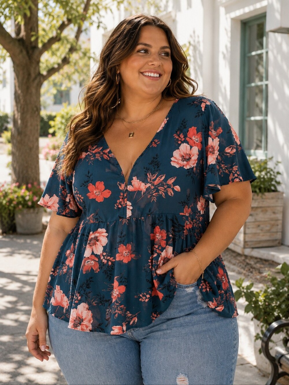 Torrid floral babydoll blouse 2XL NWT 18-20